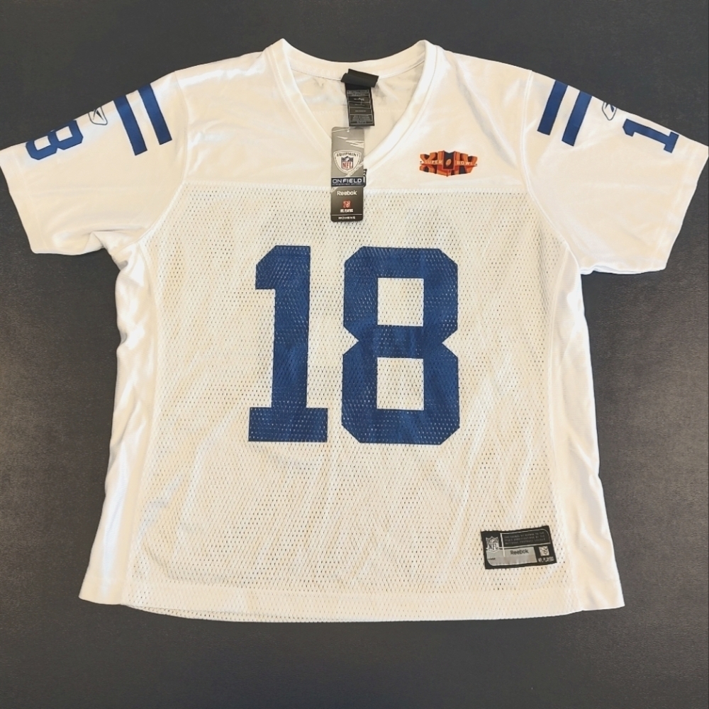 Peyton Manning NFL Super Bowl XLIV Womens XL Reebok Jersey NWT